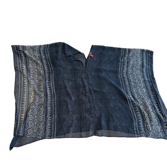 Vince Camuto Blue white poncho XS/S - Picture 2 of 9